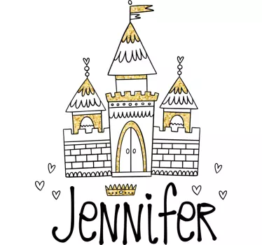 Wandtattoo Kinderzimmer schloss-personalisierungsoption - TenStickers