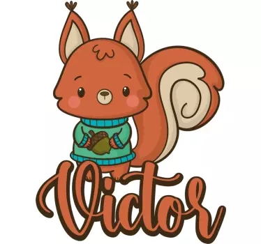 Wandtattoo Kinderzimmer entzückende eichhörnchenfigur - TenStickers
