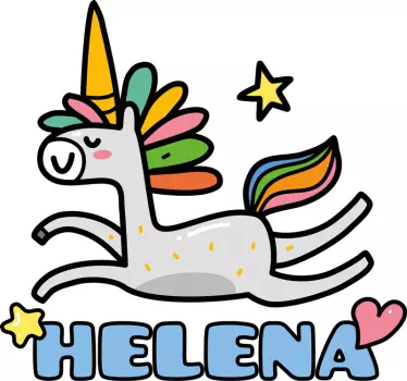 Wandtattoo Kinderzimmer süßes laufendes einhorn - TenStickers