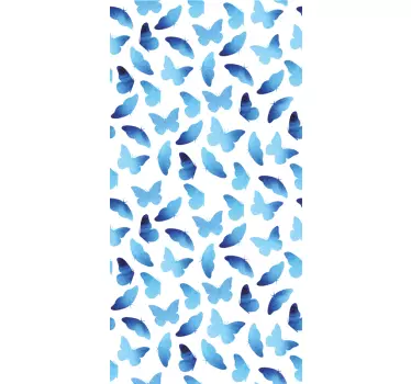 Folie kühlschrank mit elegantem schmetterlingsmotiv - TenStickers