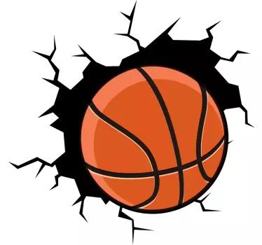 Wandtattoo visuelle Effekte Basketball durch die Wand - TenStickers