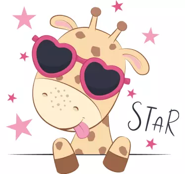 Folie tür mit charmantem giraffenstatue - TenStickers