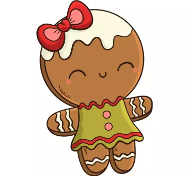 Wandtattoo Weihnachten Lebkuchenmädchen - TenStickers