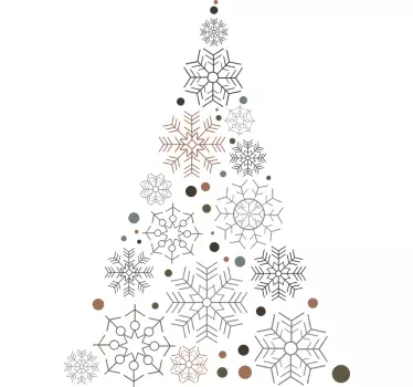 Wandtattoo Weihnachten Weihnachtsbaumflocken - TenStickers