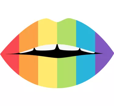 Laptop Aufkleber bunte lippen kunst - TenStickers
