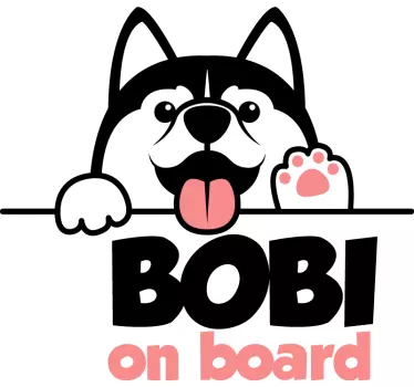 Personalisierbarer Hund Baby on Board Aufkleber - TenStickers