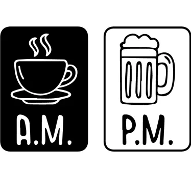 Schaufenster Folie kaffee-bier-etiketten - TenStickers