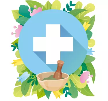 Schaufenster folie kräuterheilmittel schale - TenStickers
