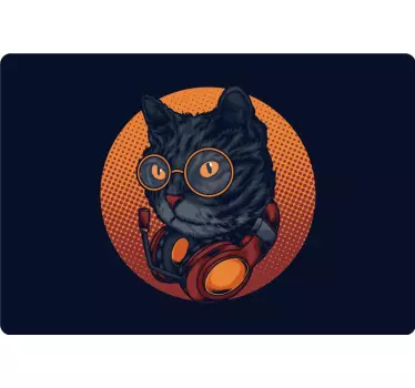 Folie katze mit kopfhörern - TenStickers