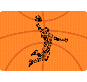 Laptop aufkleber energetischer basketballspieler - TenStickers