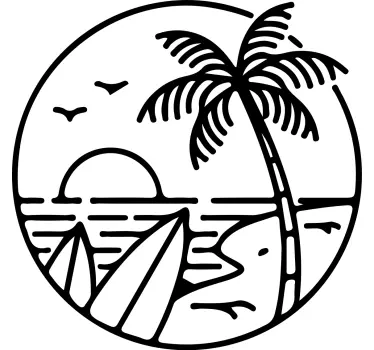 Wandtattoo Surfbrett Surf beach logo - TenStickers