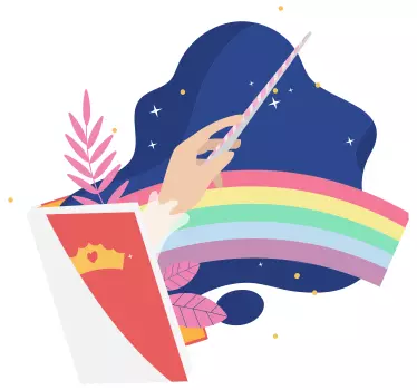 Wandtattoo Kinderzimmer magische regenbogenszene - TenStickers