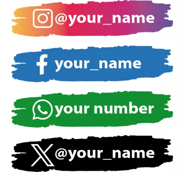 Schaufensteraufkleber Social media icons personalisiert - TenStickers