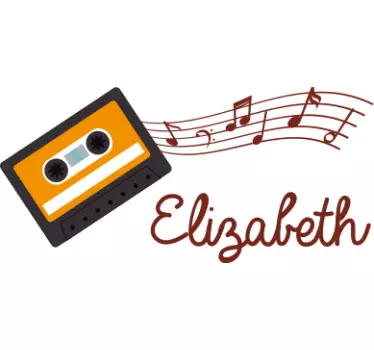 Wandtattoo Musik personalisierte musikkassette - TenStickers