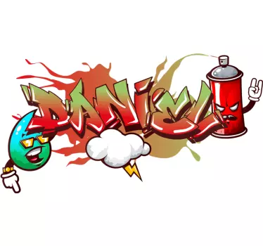 Wandtattoo Jugendzimmer Spraydose Graffiti Name - TenStickers