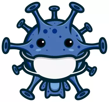 Notebook Aufkleber Niedlicher virus mit masken - TenStickers