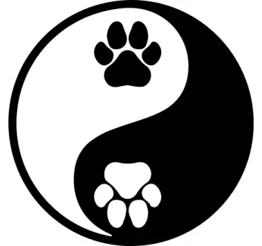 Aufkleber Auto Hundepfote yin yang - TenStickers