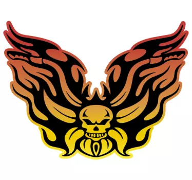 Motorrad Tattoo Schädel mit flamme - TenStickers