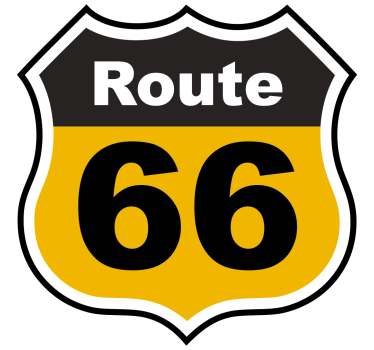 Motorrad Sticker 66 Route mit Symbol - TenStickers