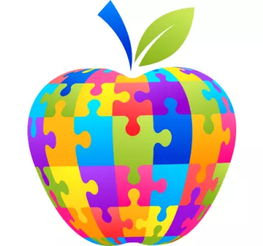 Apfel Puzzle Macbook Sticker - TenStickers