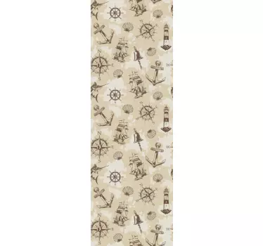 Folie kühlschrank mit maritimen motiven - TenStickers