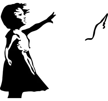 Laptop Aufkleber Mädchen mit Luftballon Banksy Design - TenStickers
