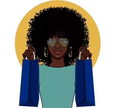 Schaufenster folie mit stilvoller shopper-illustration - TenStickers