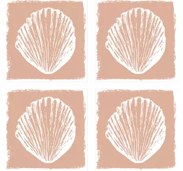 Fliesen Aufkleber Retro muschelmuster beige - TenStickers