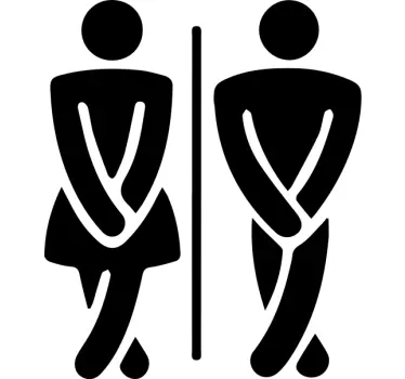 Türfolie Mann und frau in eile für wc - TenStickers
