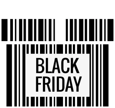 Wandtattoo Black Friday barcode-verkaufsankündigung - TenStickers