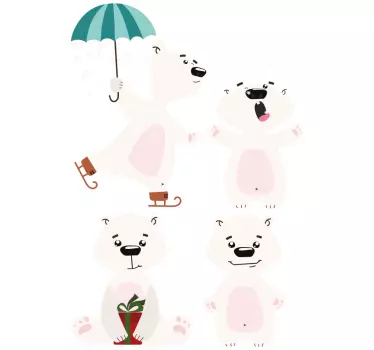 Wandtattoo Weihnachten Weihnachts eisbär - TenStickers