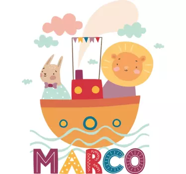 Wandtattoo Kinderzimmer tierfreunde boot - TenStickers