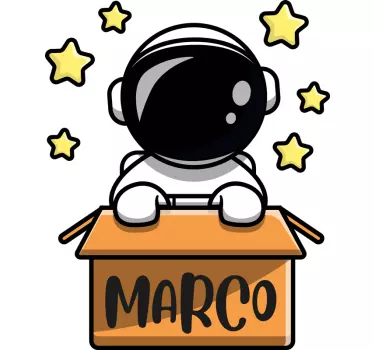 Wandstickers Kinderzimmer Niedliche astronauten-box-karikatur - TenStickers