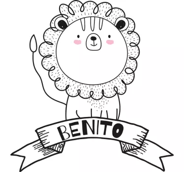 Wandtattoo kinderzimmer charmante löwenskulptur - TenStickers