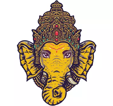 Aufkleber floral Ganesha im mandala-stil - TenStickers