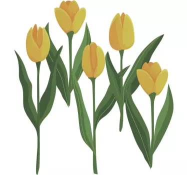 Blume Aufkleber 5 gelbe tulpen - TenStickers