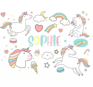 Wandtattoo kinderzimmer lebendiges einhorn konzept - TenStickers