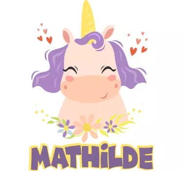 Wandtattoo Kinderzimmer fröhliche einhornfigur - TenStickers