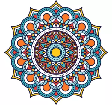 Aufkleber floral Buntes blumenmandala - TenStickers