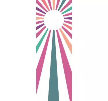 Duschkabinen Folie 70er geometrische sonne - TenStickers