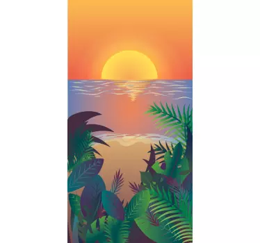 Sticker IPhone sonnenuntergang mit palmen - TenStickers