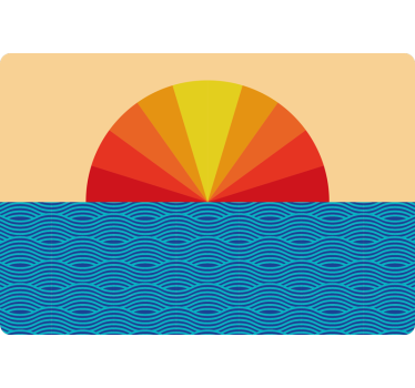 Laptop Folie Wandtattoo 70er Sonne Vintage Sonnenuntergang - TenStickers