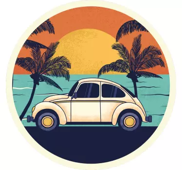 Autoaufkleber Retro Sonnenuntergang - TenStickers