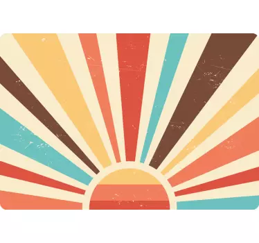 Laptop aufkleber retro sonnenstrahlen - TenStickers