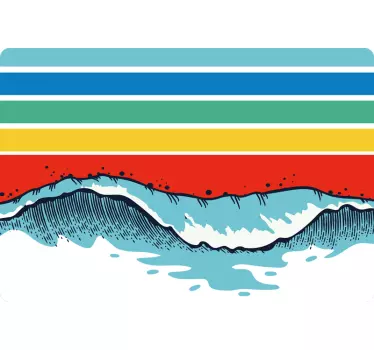 Laptop Aufkleber Retro Wellen - TenStickers