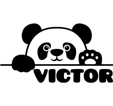 Sticker Baby Spähte baby panda mit Namen - TenStickers