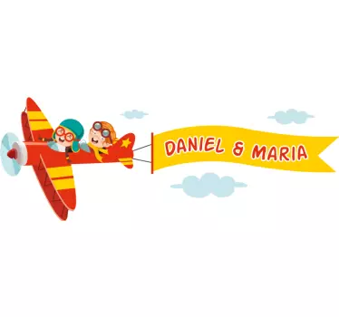 Wandtattoo kinderzimmer fröhliche aviator abenteuer - TenStickers