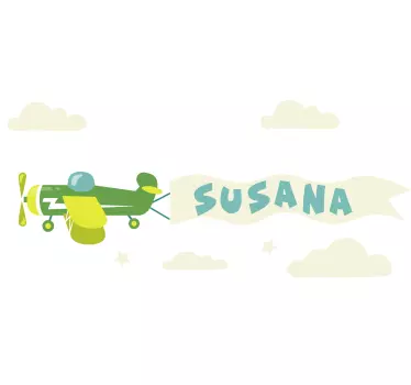 Wandtattoo Kinderzimmer flugzeug und wolken - TenStickers