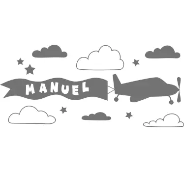 Wandtattoo Kinderzimmer flugzeug mit banner - TenStickers