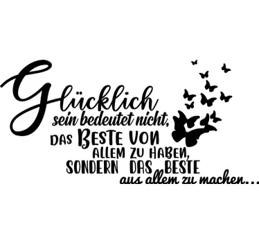 Wandtattoo Wohnzimmer modern Glücklich sein weiß - TenStickers